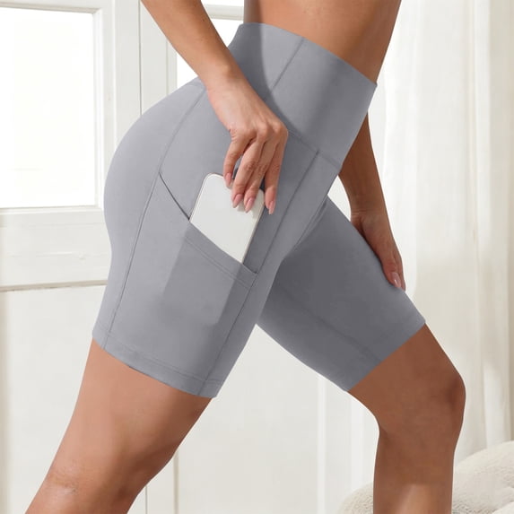 Delayuji Yoga Shorts With Pockets for Women High Waisted Athletic Short Jogging Womens Yoga Legging Shorts For Cycling Sportswear Running Yoga Fitness