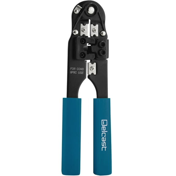 Delcast CP-8A RJ-45 Crimping Pliers, Crimp, Cut and Strip Tool