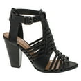 thumbnail image 1 of Delcious Women's Aliya Strappy Gladiator Open Toe Stacked Heel Sandal, 1 of 4