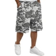 thumbnail image 1 of Delconic Men Digital Camo Quick Dry Knee Length Casual Shorts Elastic Drawstring Waist Deep Side Pocket Loose Fit Short Pants For Summer Beach Hiking Fishing Outdoor Daily Lounging Wear Gray XL, 1 of 5