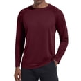 thumbnail image 1 of Delconic Men Long Sleeve Crew Neck T Shirt Lightweight Breathable Athletic Fit Moisture Wicking Performance Top for Sports Gym Running Wine S, 1 of 6