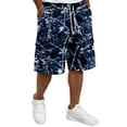 thumbnail image 1 of Delconic Men Tree Camo Quick Dry Knee Length Casual Cargo Shorts Elastic Drawstring Waist Side Pockets Loose Fit Short Pants For Summer Hunting Fishing Hiking Daily Outdoor Travel Wear Blue 3XL, 1 of 6