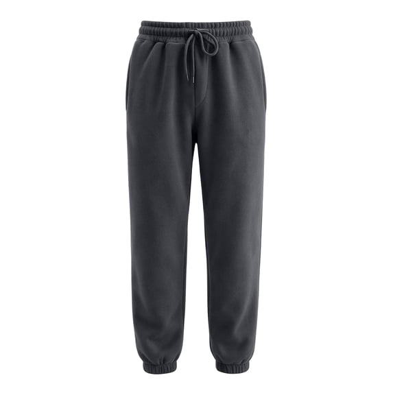 Delconic Mens Casual Loose Fit Fleece Sweatpants Plus Size Drawstring Elastic Waist Jogger Pants with Pockets Tapered Leg Dark Gray 3XL