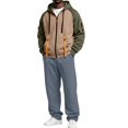 thumbnail image 1 of Delconic Mens Fleece Lined Hooded Tracksuit Set Full Zip Sweatshirt and Straight Leg Pants Loose Casual Two Piece Outfit Army Green L, 1 of 5