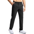 thumbnail image 1 of Delconic Mens Golf Pants Outdoor Hiking Trousers Breathable Casual Sports Pants Straight Leg Stretch Waist Travel Workwear Black L, 1 of 5