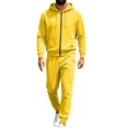 thumbnail image 1 of Delconic Mens Hooded Tracksuit Set Full Zip Sweatshirt and Jogger Pants Multi Pocket Casual Athletic Two Piece Outfit Yellow M, 1 of 6