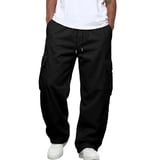Delconic Mens Loose Fit Cargo Jogger Pants Drawstring Waist Casual ...