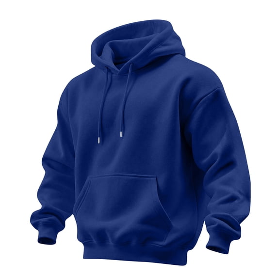 Delconic Mens Pullover Hoodie Long Sleeve Casual Athletic Sweatshirt with Kangaroo Pocket Drawstring Hood Relaxed Fit Dark Blue XL