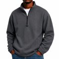 thumbnail image 1 of Delconic Mens Quarter Zip Fleece Pullover Jacket Long Sleeve Stand Collar Warm Outerwear Casual Relaxed Fit for Fall Winter Red XL, 1 of 7