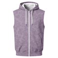 thumbnail image 1 of Delconic Mens Sleeveless Zip Up Hoodie Vest Casual Athletic Retro Streetwear Lightweight Fleece Hooded Tank Outerwear Light Purple L, 1 of 8