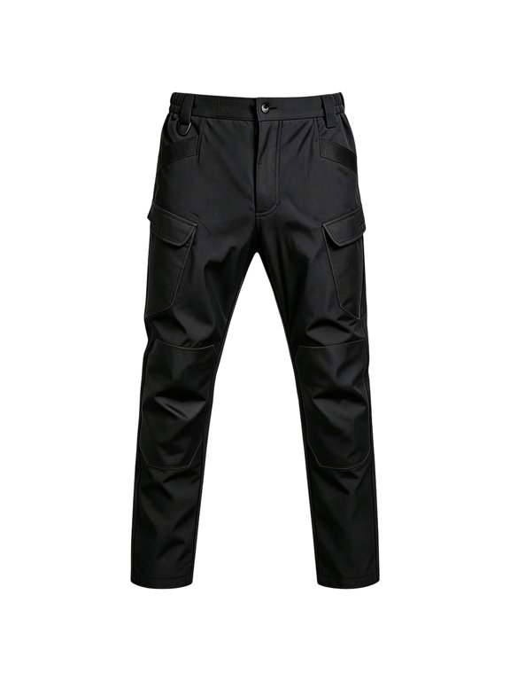 Mens Vintage Patchwork Tactical Cargo Pants Multi Pocket Work Trousers Straight Leg Utility Combat Pants No Belt Black XL