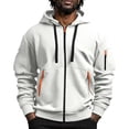 thumbnail image 1 of Delconic Mens Zip Up Hoodie Jacket Long Sleeve Drawstring Hood Sweatshirt with Multiple Zipper Pockets Casual Active Outerwear Light Gray 2XL, 1 of 9