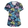 thumbnail image 1 of Delconic Scrub Tops Women Short Sleeve Plus Size V-Neck Fun Printed Scrubs Top Medical Nursing Uniforms with Pockets Saffron 2XL, 1 of 5