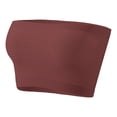 thumbnail image 1 of Delconic Seamless Bandeau Tube Top for Women Stretch Strapless Ribbed Crop Top Lightweight Breathable Pullover Design Brown 36, 1 of 5