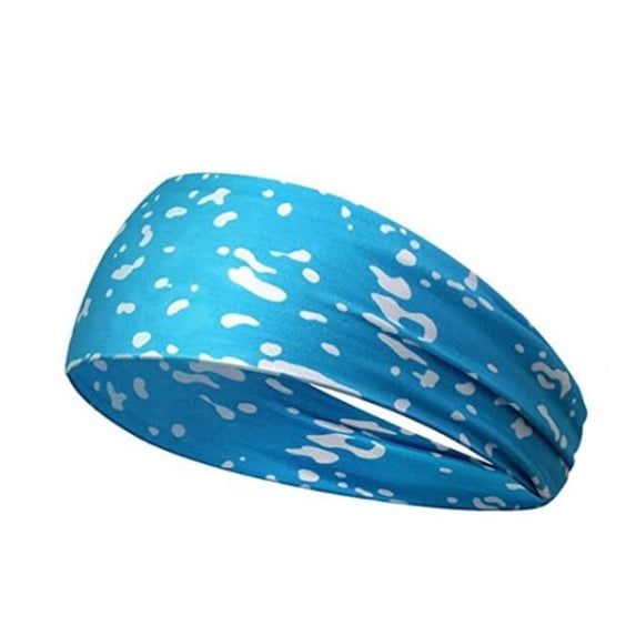 Delconic Unisex Splatter Print Sports Headband Elastic Polyester Sweat Wicking Workout Head Wrap Non Slip Sweatband For Running Yoga Gym Cycling Outdoor Sports