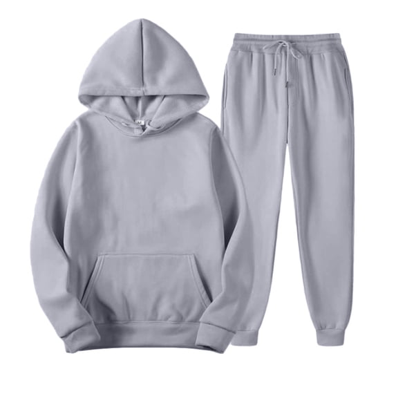 Delconic Unisex Winter Fleece Lined Hoodie and Jogger Set Loose Fit Pullover Hooded Sweatshirt Drawstring Sweatpants Set Dark Gray 3XL