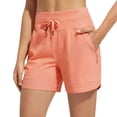 thumbnail image 1 of Delconic Women's Athletic Running Long Shorts Workout Hiking Shorts Quick Dry High Waisted Active Zipper Pocket Watermelon Red 2XL, 1 of 4