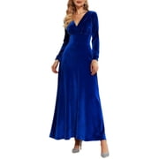Blue Velvet Dress