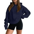 thumbnail image 1 of Delconic Women's Oversized Pink Hoodie Sweatshirt, Casual Long Sleeve Pullover with Pocket, Soft and Cozy for Everyday Wear Navy 2XL, 1 of 8
