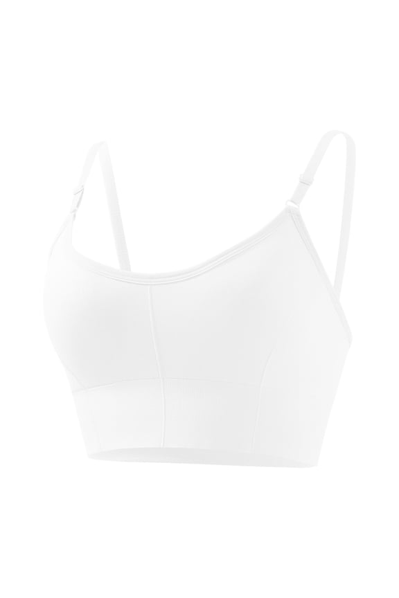 Women’s Wireless Seamless Bra Adjustable Strap Soft Stretchy Fabric Removable Pads Comfortable Everyday Wear Top White 38