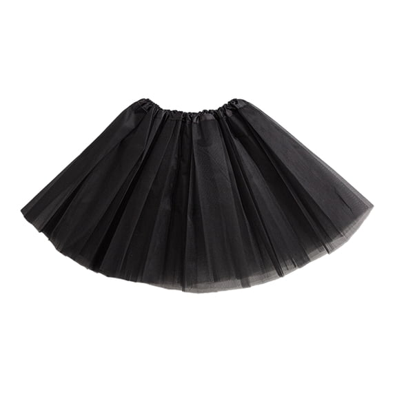 Delconic Womens Adult Tulle Skirt Ballet Tutu Skirt Knee Length Mesh Dance Skirt Layered A Line Skirt for Stage Practice Black 1