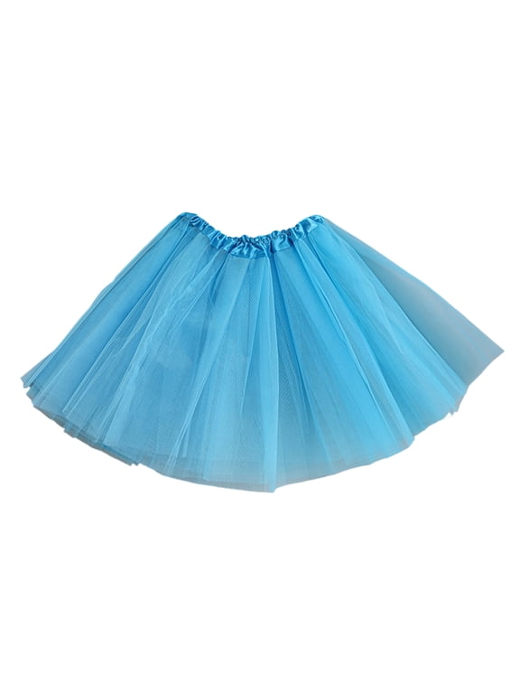 Womens Adult Tulle Skirt Ballet Tutu Skirt Knee Length Mesh Dance Skirt Layered A Line Skirt for Stage Practice Light Blue 1