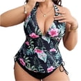 thumbnail image 1 of Delconic Womens Plus Size Bikini Swimsuit Set High Waist Backless Sexy Two Piece Bathing Suit, 1 of 4