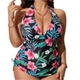 thumbnail image 1 of Delconic Womens Plus Size Bikini Swimsuit Set High Waist Backless Sexy Two Piece Bathing Suit, 1 of 5