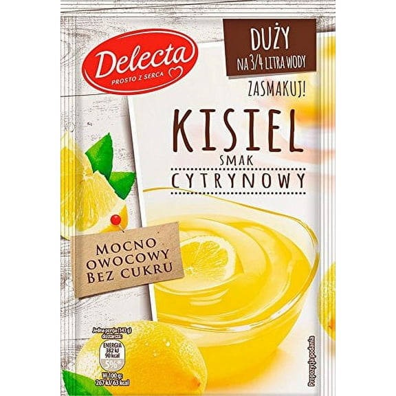 Delecta Kisiel Smak Cytrynowy Lemon Soft Jelly Mix 58g (5-Pack)