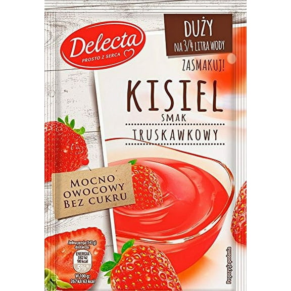 Delecta Kisiel Smak Truskawkowy Strawberry Soft Jelly Mix 58g (5-Pack)