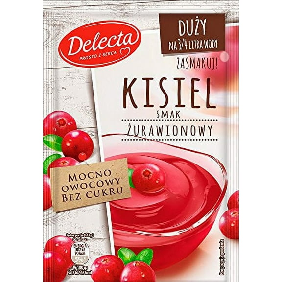 Delecta Kisiel Smak Zurawinowy Crandberry Soft Jelly Mix (5-Pack)