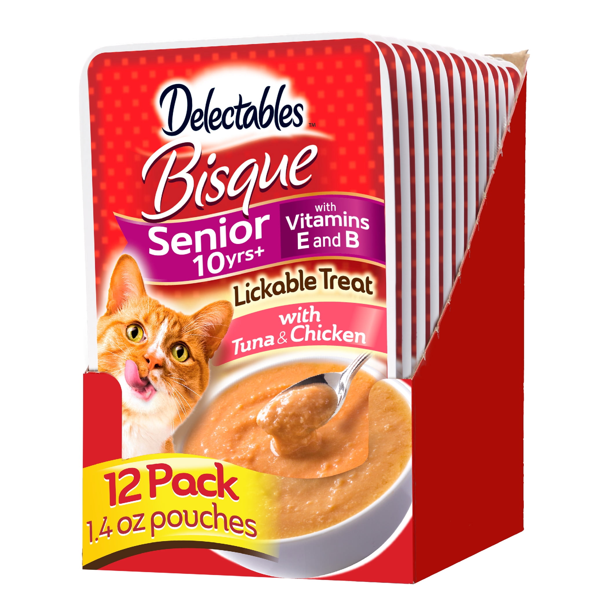 Delectables Bisque Senior 10+ Tuna & Chicken Lickable Cat Treat, 1.4oz