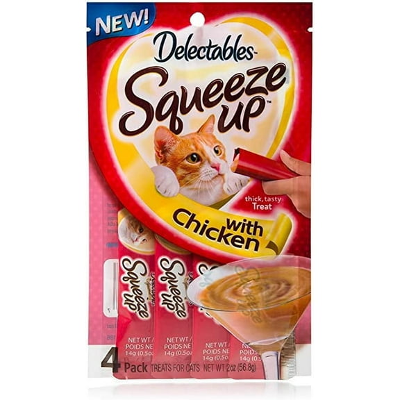 Delectables Squeeze Ups Chicken Flavor (2-PACKS) 4- Individual Tubes in Each pack