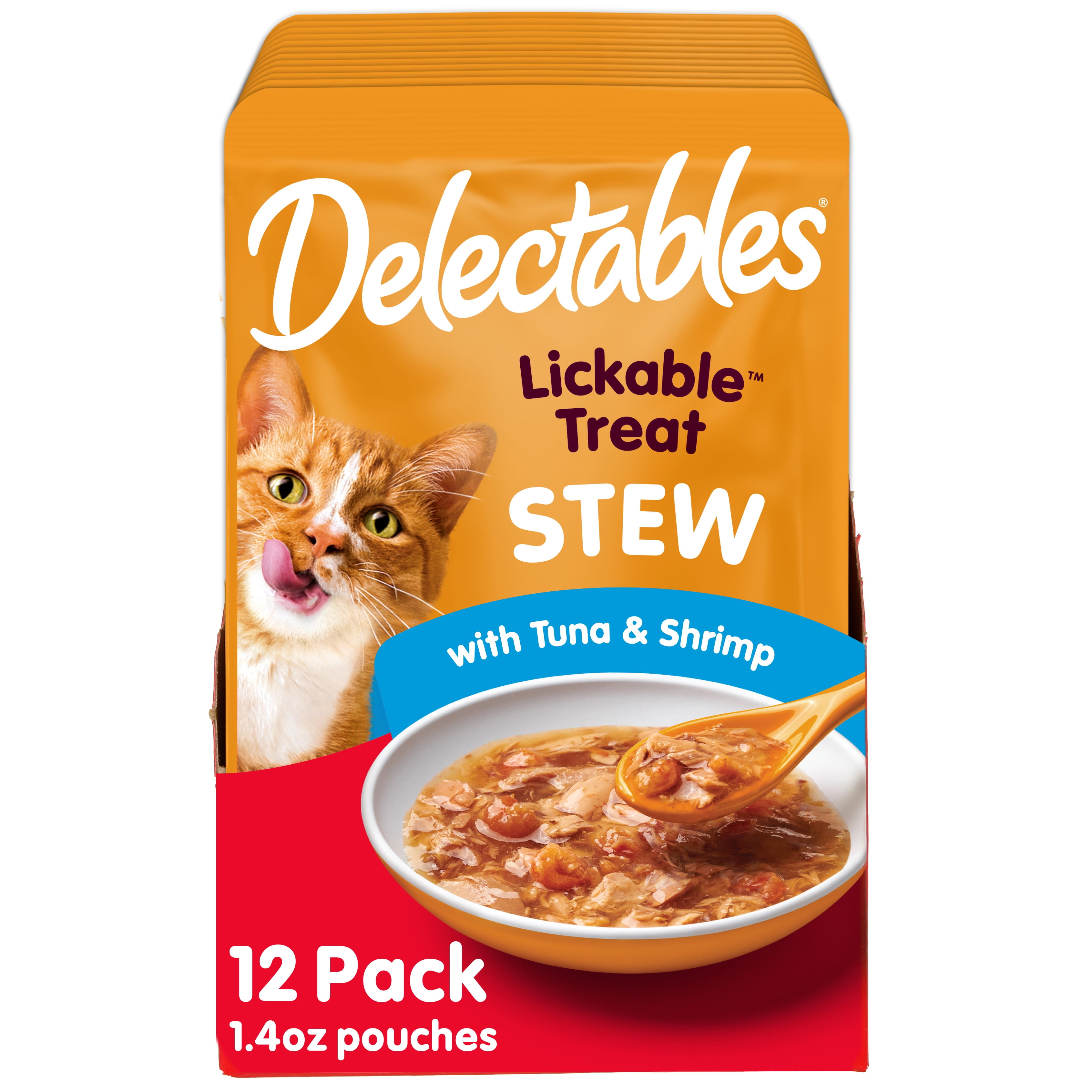 Delectables Stew Lickable Wet Cat Treat, Tuna & Shrimp, 1.4oz, 12 Count
