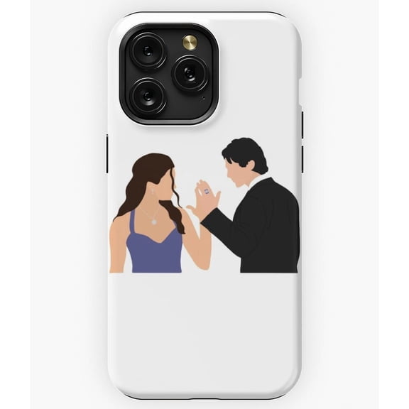 Delena Damon and Elena Vampire Diaries Ship Fan Art A837 Phone Case for iPhone 11 to 17 Pro Max