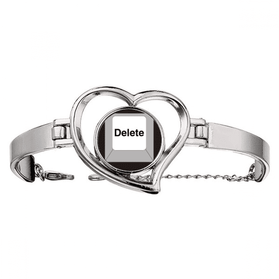 Delete Empty Discard Keyboard Bracelet Heart Jewelry Wire Bangle