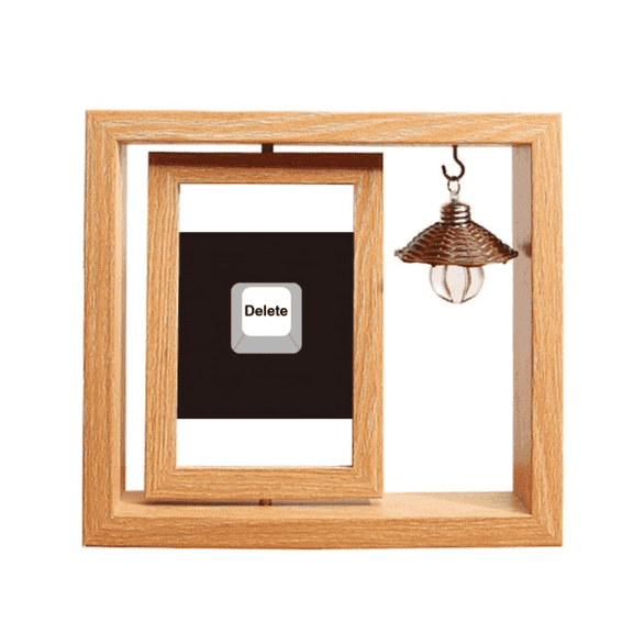 Delete Empty Discard Keyboard Wooden Rotating Picture Photo Frame 4x6