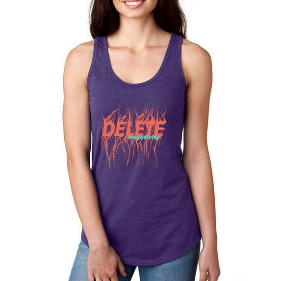 Delete Negativity Hot Salmon Racerback Tank Women -Image by Shutterstock, Female x-Large