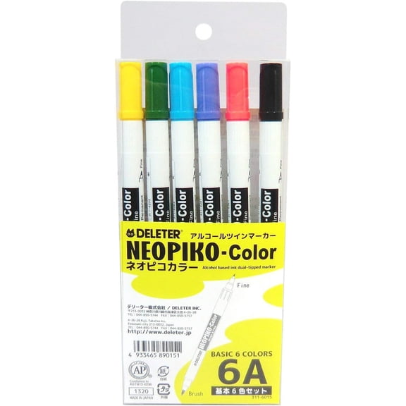 Deleter Neopiko Color (Alcohol Markers) Skin Tone 6-Color Set
