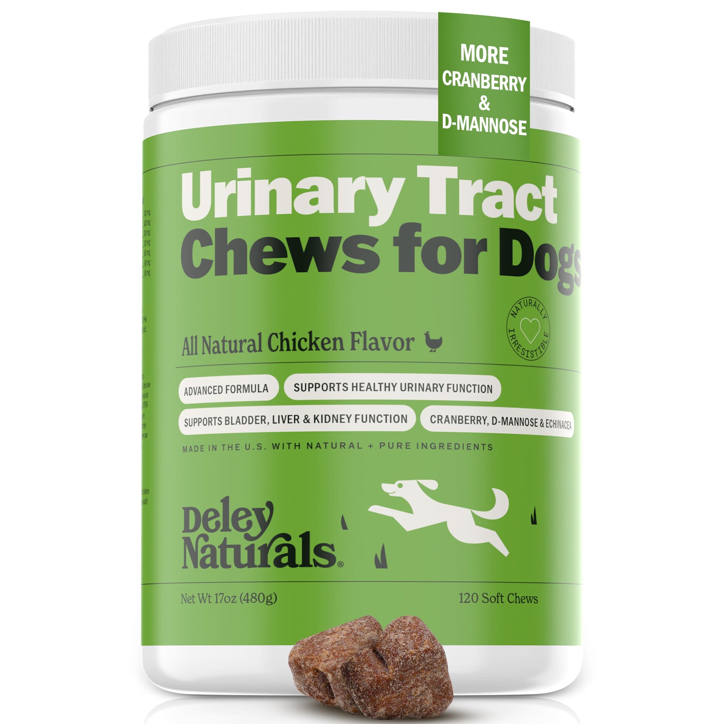 Deley Naturals Dog Chews for UTI Prevention - Dog Supplements for UTI
