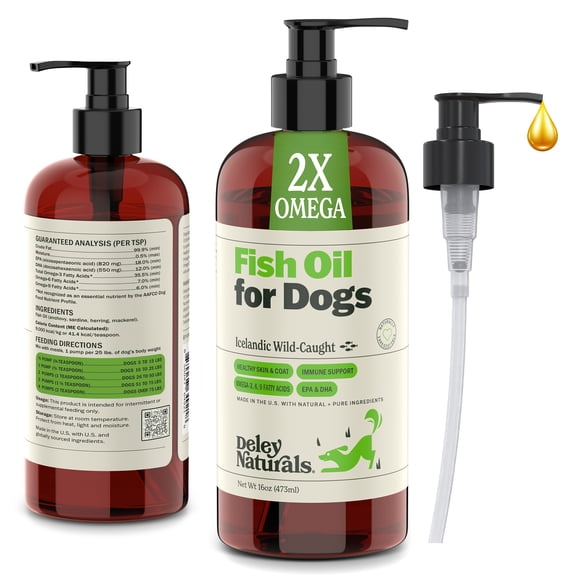 Deley Naturals Wild Caught Fish Oil for Dogs - Itch Relief for Dogs 16oz