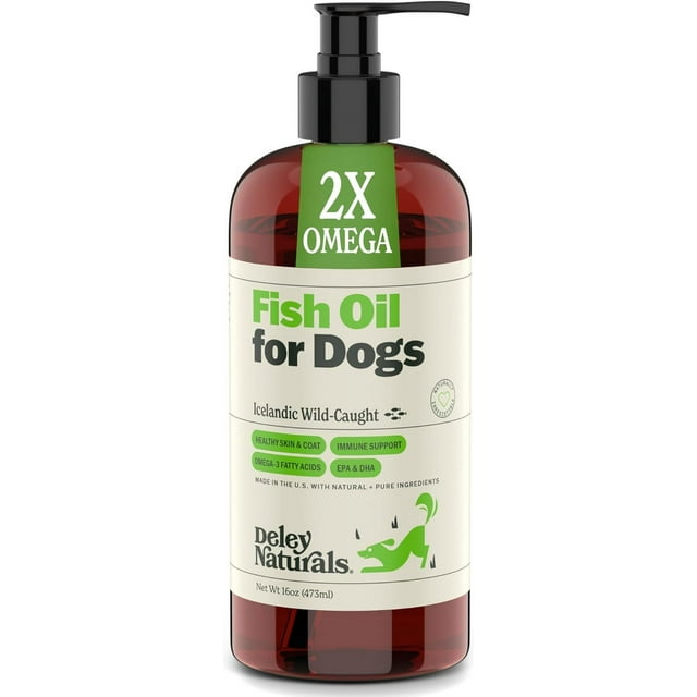 Deley Naturals Wild Fish Oil Liquid Food Supplement for Dogs Supports