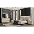 thumbnail image 1 of Delfano Modern Style 4 Pc King Bedroom Set Made with wood in Beige, 1 of 17