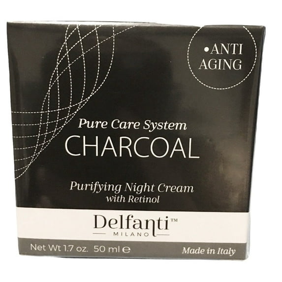 Delfanti Milano Charcoal Purifying Night Cream, 1.7 oz, Made in Italy