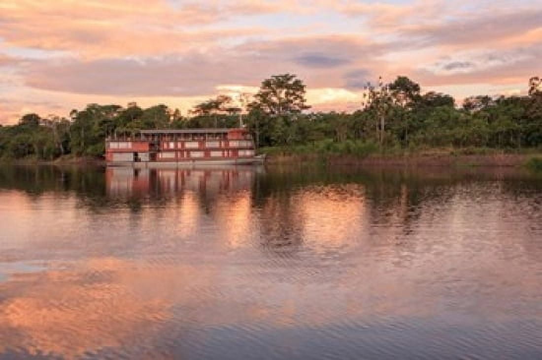 Delfin river boat Amazon basin Peru Canvas Art - Tom Norring DanitaDelimont (36 x 24)