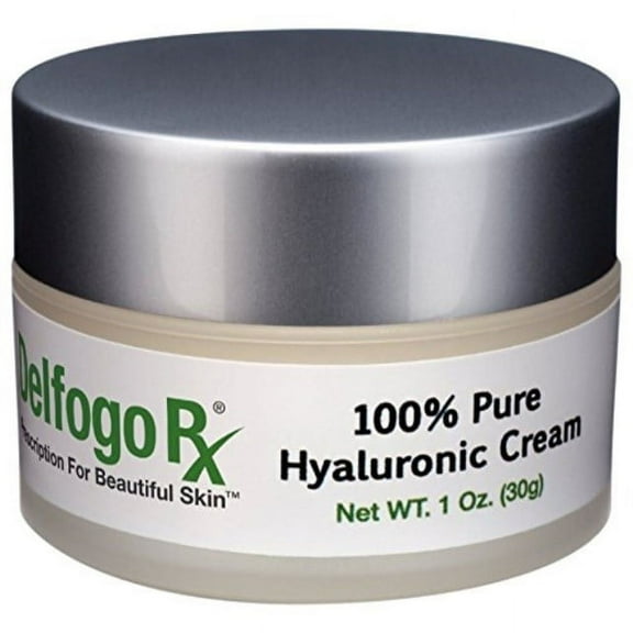Delfogo Rx 100% Pure Hyaluronic Acid Cream for Face - Deep Hydration Moisturizer for Dry Skin, Anti Aging Facial, Plumping Day & Night Cream for Women and Men