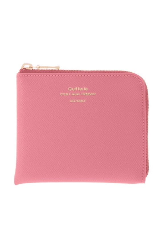 Quitterie Half Zip Card Case: 4.3 in. x 3.8 in. (Pink)