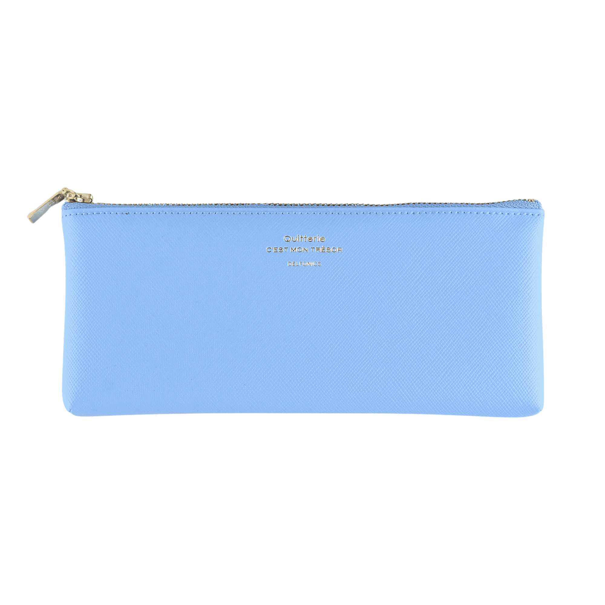 Delfonics Quitterie Pen & Pencil Case: 7.2 in. x 3.3 in. (Light Blue)