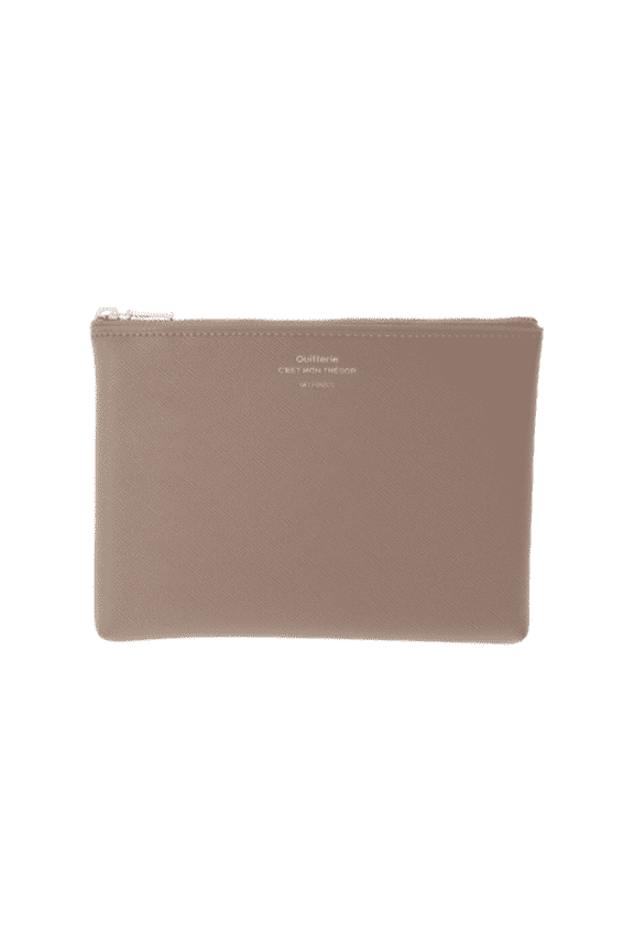 Quitterie Pouch: 6.7 in. x 5.1 in. (Greige) medium