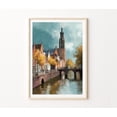 thumbnail image 1 of Delft Netherlands Historic Canal Houses Dutch Architecture Art, Stretched Canvas 8x10in, 1 of 4